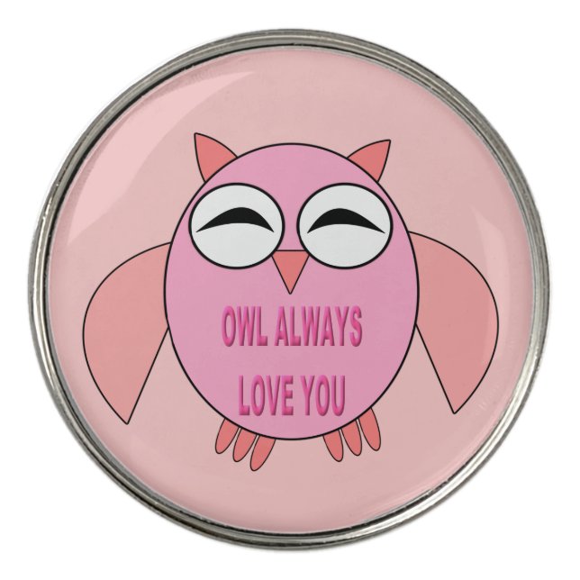 Cute Love Message Owl Golf Ball Markers (Front)