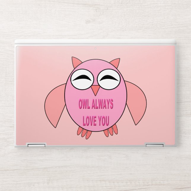 Cute Love Message Owl HP Laptop Skin (Front)