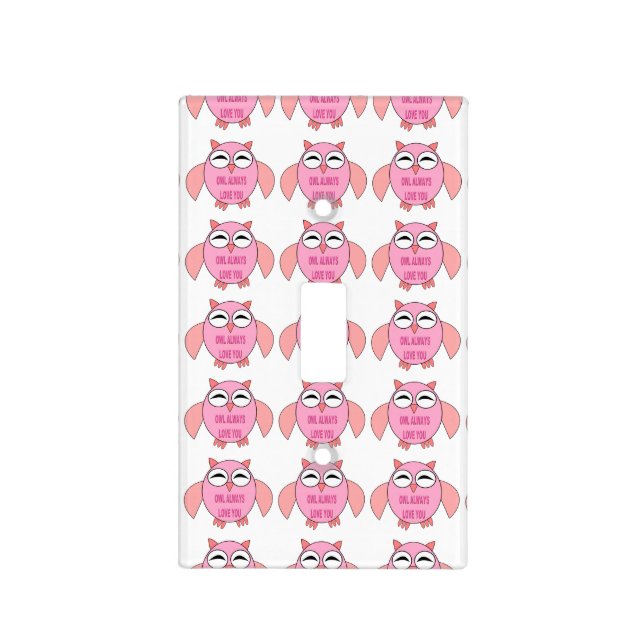 Cute Love Message Owl Light Switch Cover (Front)