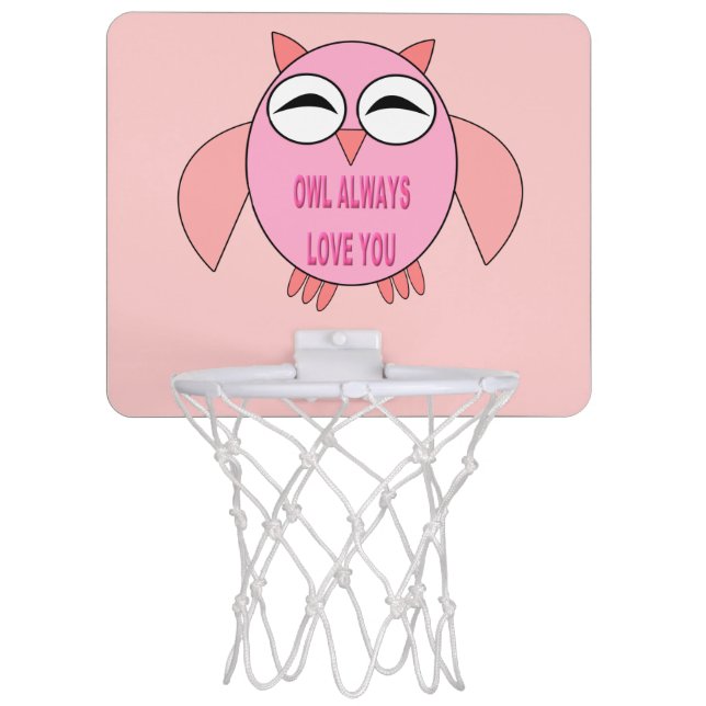 Cute Love Message Owl Mini Basketball Hoop (Front)