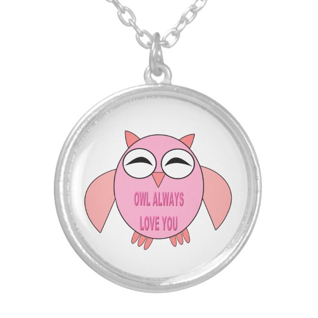Cute Love Message Owl Necklace (Front)