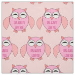 Cute Love Message Owl Patterned Craft Fabric