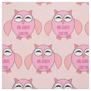 Cute Love Message Owl Patterned Craft Fabric