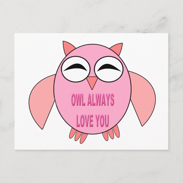 Cute Love Message Owl Postcard (Front)