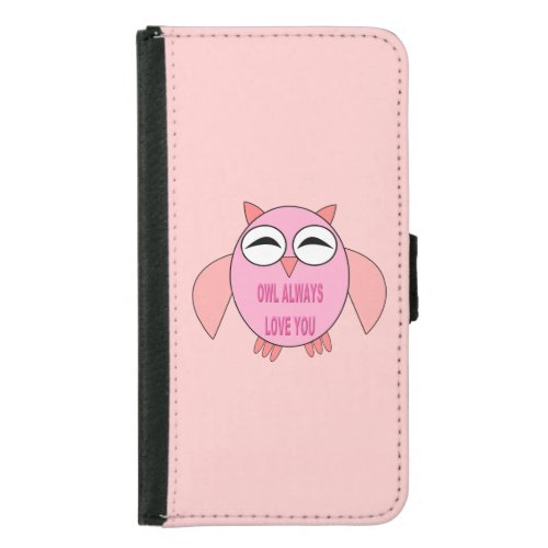 Cute Love Message Owl Samsung Wallet Case