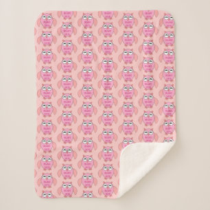 Cute Love Message Owl Sherpa Blanket