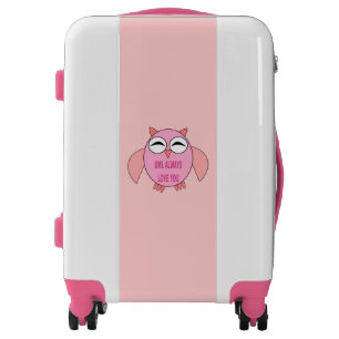 Cute Love Message Owl Suitcase