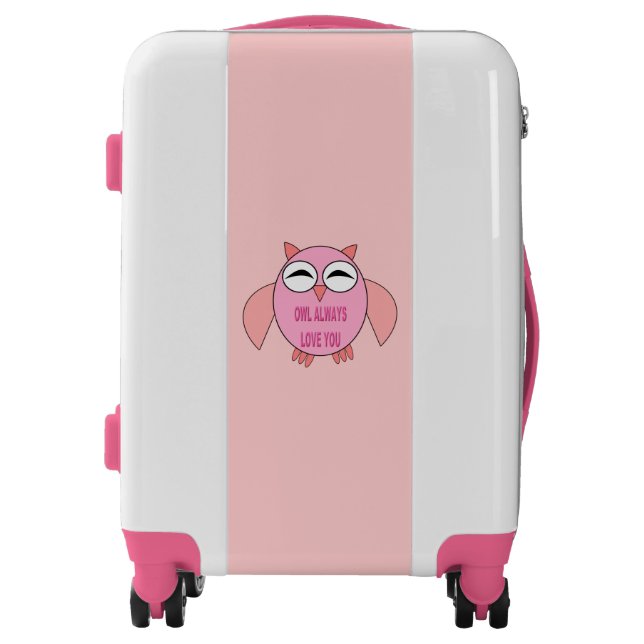 Cute Love Message Owl Suitcase (Front)