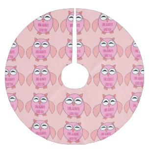 Cute Love Message Owl Tree Skirt