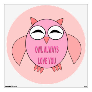 Cute Love Message Owl Wall Decal
