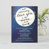 Cute Love Moon & Back Baby Shower Invite (Standing Front)