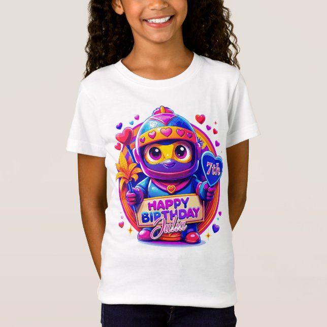 Cute Love & Ninja-Themed Art, Birthday Gift T-Shirt (Front)