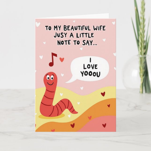 Cute Love Note For Wife Card (Front)