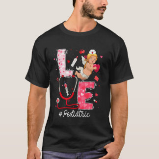 Cute Love Pediatric Nurse Cupid Hearts Valentine's T-Shirt