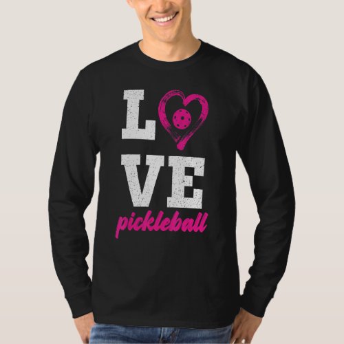 Cute Love Pickleball I Love Pickleball Paddleball  T_Shirt