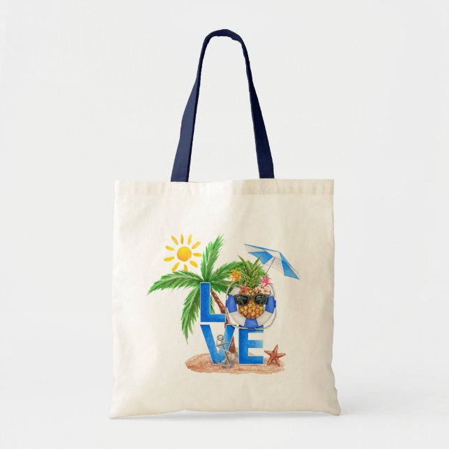 Cute Love Pineapple  Tote Bag (Front)