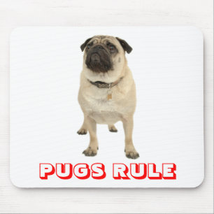 Cute Love Pug Rule Puppy Dog Mousepad