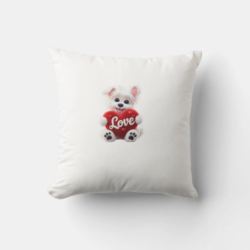 Cute Love Puppy Baby Desig Throw Pillow