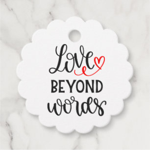 Cute Love Quote Black White Wedding Bridal Shower Favor Tags
