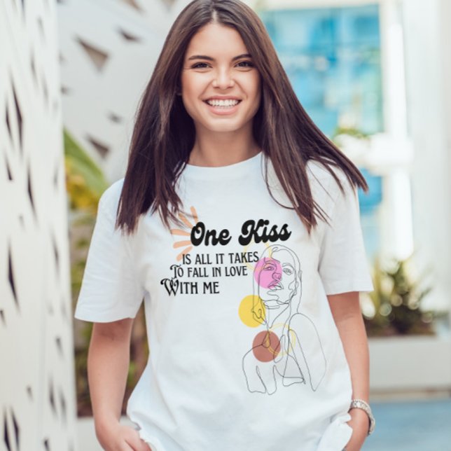 cute love quote Pink Stylish Line art Drawing T-Shirt (Creator Uploaded)