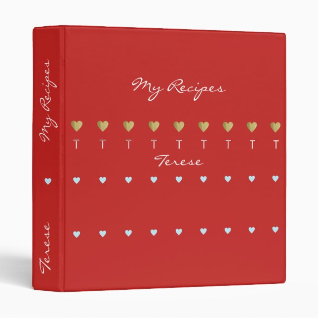 cute love recipes red binder (Front/Spine)