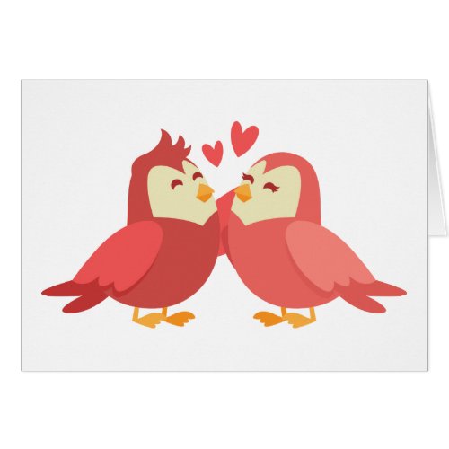 Cute Love Red Burgundy Cartoon Lovebirds Wedding