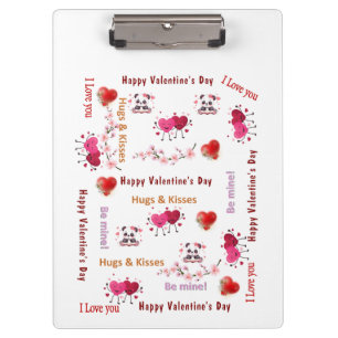 Cute Love Red Hearts Clipboard 