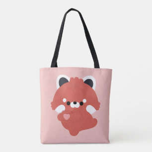 Cute Love Red Panda Tote Bag