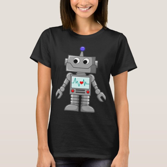 cute love Robot robot baby heart-throb t-shirt (Front)