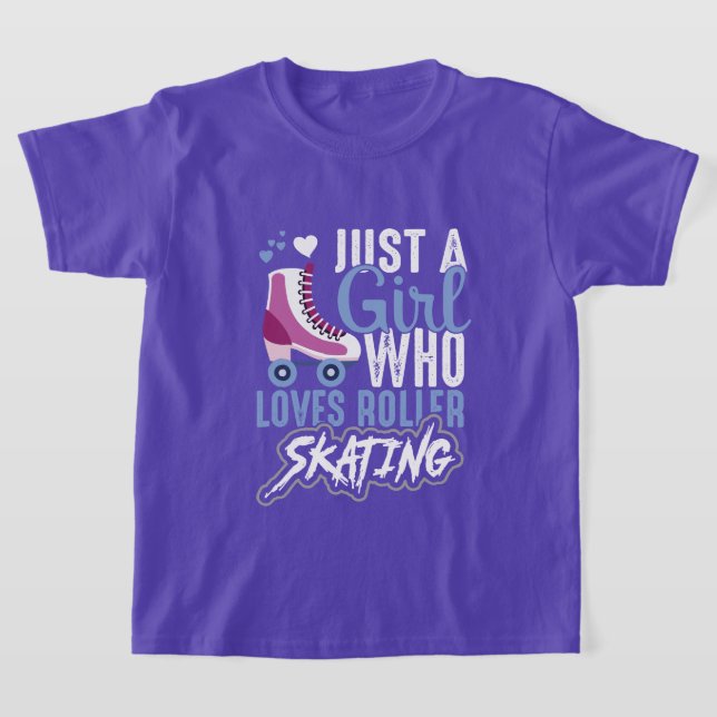 cute love roller skating lovers girls  T-Shirt (Laydown)