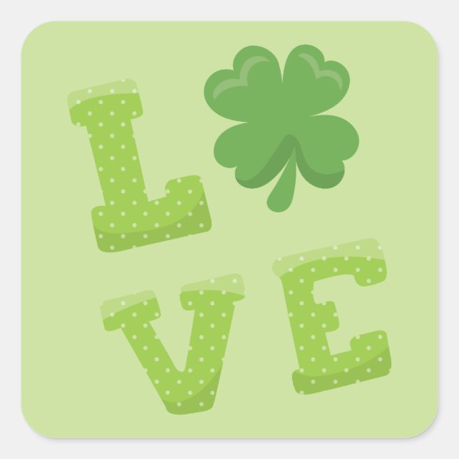 Cute Love St. Patrick's Day Square Sticker (Front)
