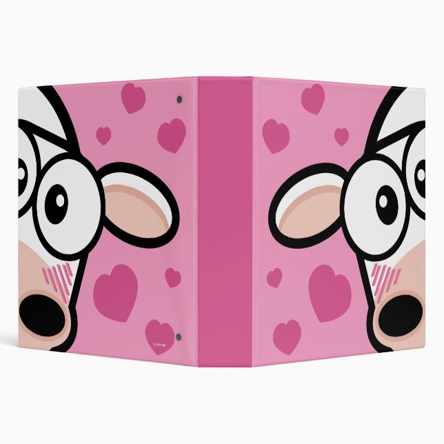 Cute Love Struck Cow 1.5" Binder (Background)