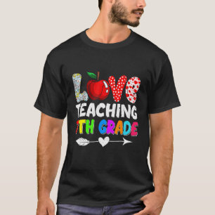 Cute Love Teaching 7th Grade Back To School First T-Shirt