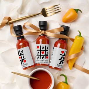cute love tic tac toe add names date Wedding Hot Sauces