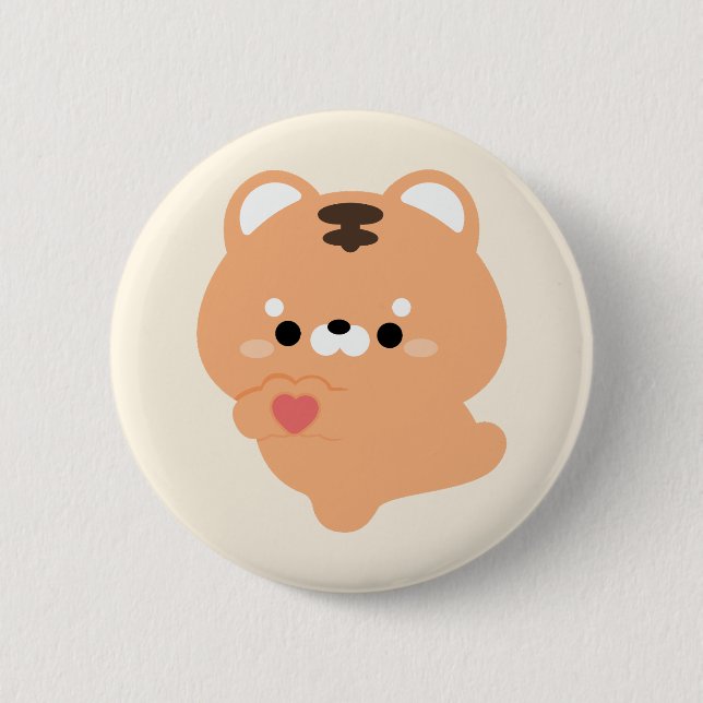 Cute Love Tiger  Button (Front)