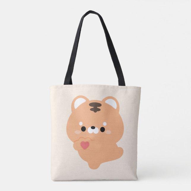 Cute Love Tiger Tote Bag (Back)