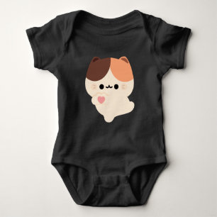 Cute Love Tortie Cat Baby Bodysuit