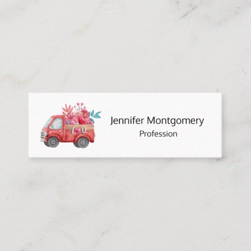 Cute Love Truck Carrying Hearts  Flowers Mini Business Card