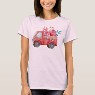 Cute Love Truck Carrying Valentine Goodies T-Shirt