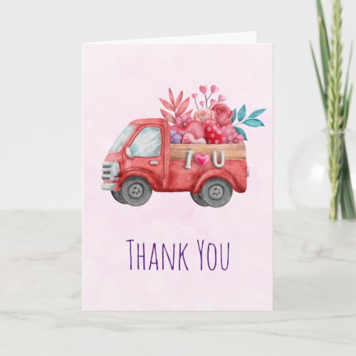 Cute Love Truck with Heart Cargo Thank You Card