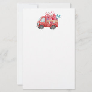 Cute Love Truck with Heart Cargo Watercolor