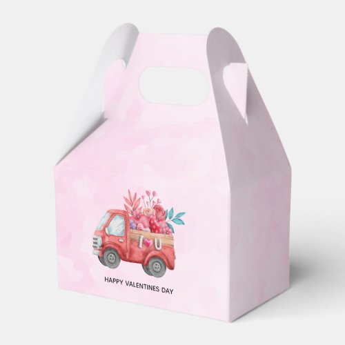 Cute Love Truck with Heart Cargo Watercolor Favor Boxes