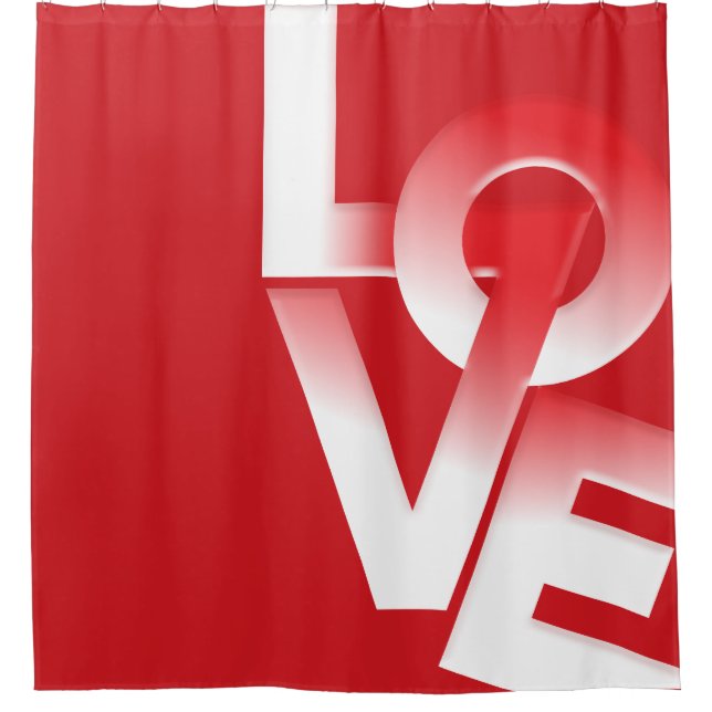 Cute Love Typography Valentine's Day Shower Curtain (Front)