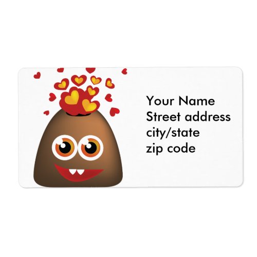 Cute Love Volcano Label