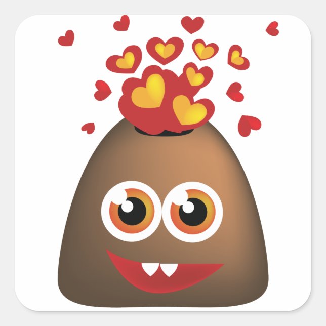 Cute Love Volcano Square Sticker (Front)