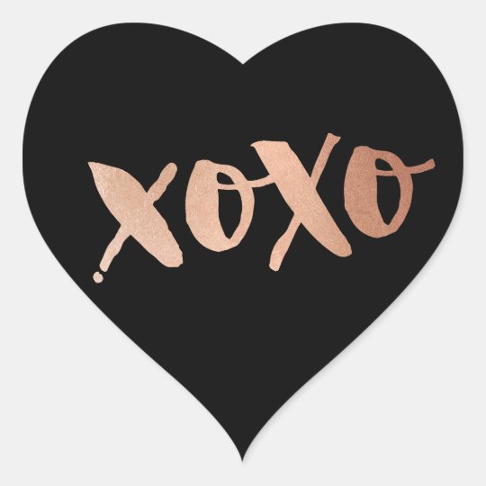  CUTE  LOVE XOXO HEART  modern rose gold trendy black  Heart  