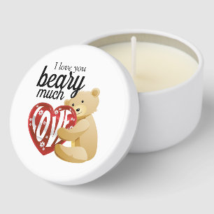 Cute Love You Beary Much Valentine's Mini Candle Favors
