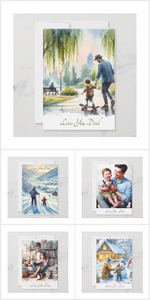 Cute Love You Dad Father Appreciation Cards