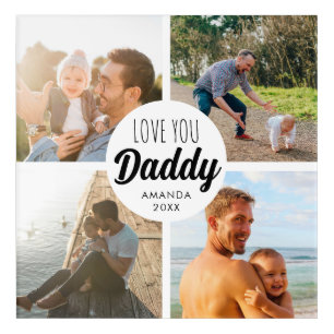 Cute Love You 'Daddy' Custom Photo Collage Acrylic Print