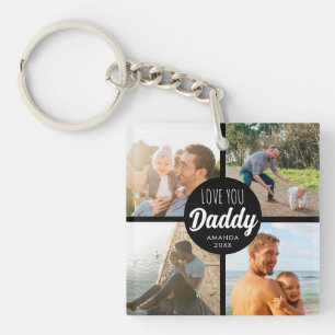 Cute Love You 'Daddy' Custom Photo Collage Keychain